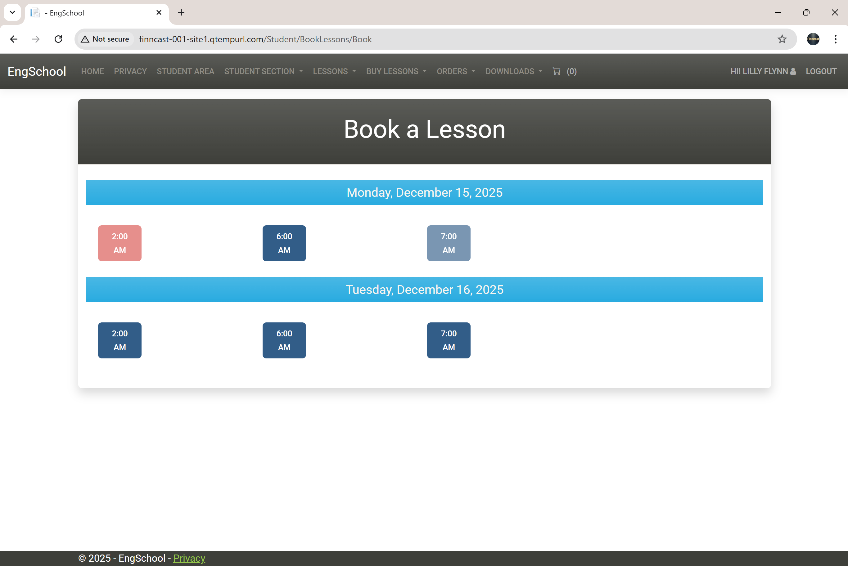 Book a lesson